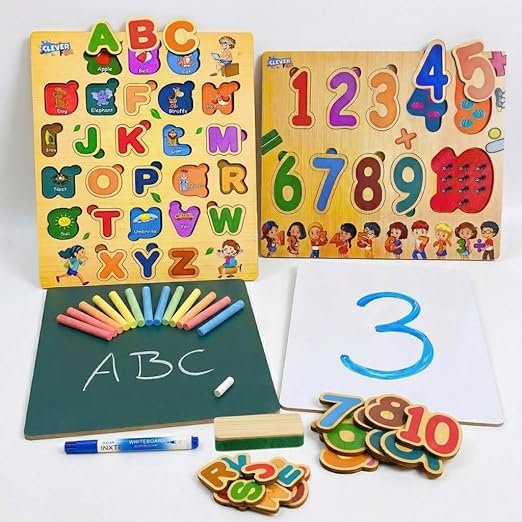 2 in 1 wooden alphabet & number puzzle set with interactive phonics – montessori abc & 123 board with double sided chalkboard & whiteboard, marker, chalk – learning toy age 3 5 2 in 1 wooden alphabet & number puzzle set with interactive phonics – montessori abc & 123 board with double sided chalkboard & whiteboard, marker, chalk – learning toy age 3 5