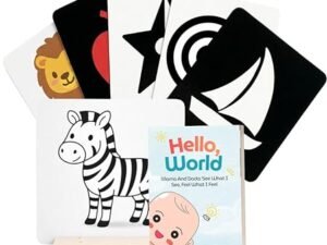 clever fox 3 stage baby flash cards with wood stand | 32 high contrast b&w to full color sensory objects | 12 page parenting guide & manual | montessori tummy time newborn toys | 0 18 months age range