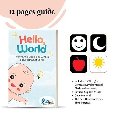 clever fox 3 stage baby flash cards with wood stand | 32 high contrast b&w to full color sensory objects | 12 page parenting guide & manual | montessori tummy time newborn toys | 0 18 months age range clever fox 3 stage baby flash cards with wood stand | 32 high contrast b&w to full color sensory objects | 12 page parenting guide & manual | montessori tummy time newborn toys | 0 18 months age range